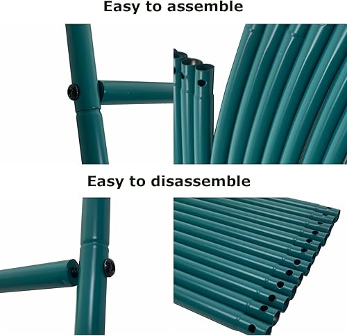 Miniatura 6 de Purlyu Arco de jardín de acero para pérgola de metal, arco de boda de 7 pies 10 pulgadas de alto x 4 pies 6 pulgadas de ancho o 6 pies 5 pulgadas de