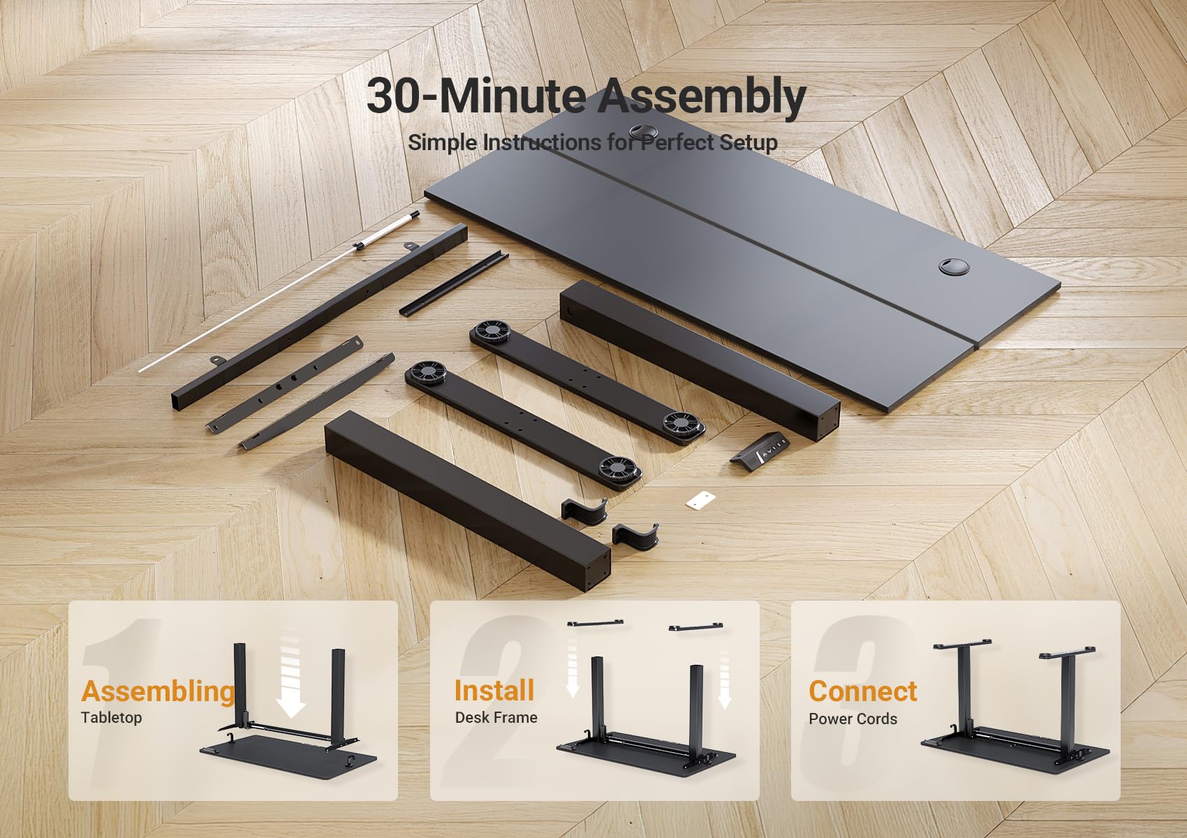 Seang Electric Standing Desk Adjustable Height 40 x 24 Inch Sit Stand Desk with T-Shaped Frame 3 Memory — view 8