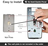 Vista 3 de Sangyn - Teléfonos retro de pared para línea fija con timbre mecánico, teléfono fijo con cable montado en la pared con indicador, teléfonos fijos