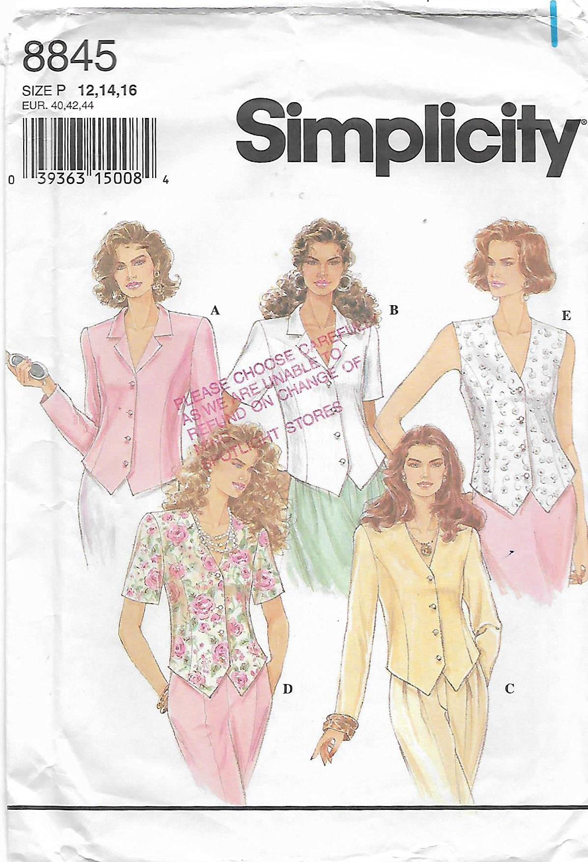 Hauts boutonnés à coudre soi-même avec le patron Simplicity 8845 taille 12-16