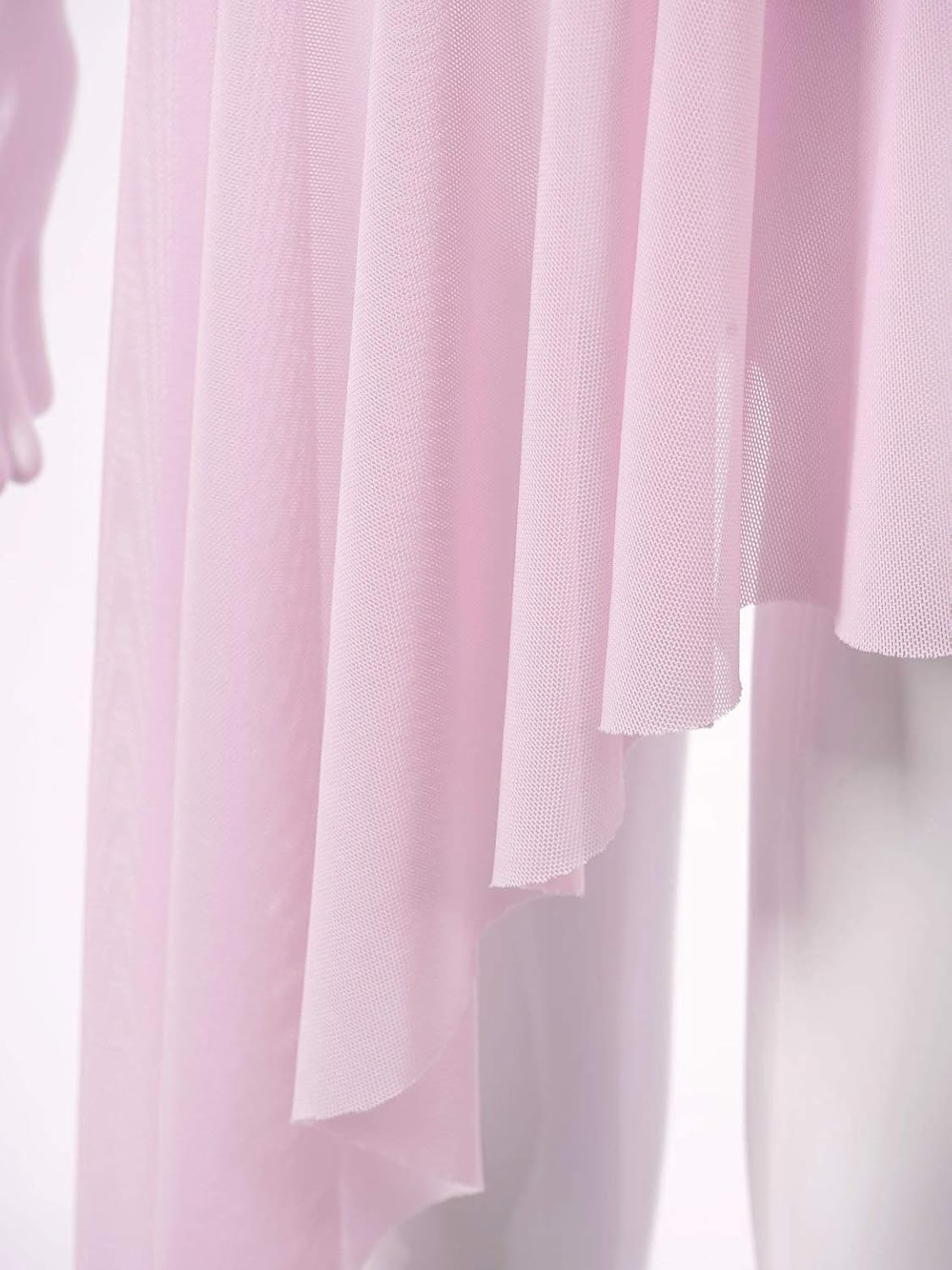 Ballet Dance Sheer Mesh Skirt for Girls Kids Irreguar Pull On Circular Skirt Skate Over Scarf Pleated Skirt Pink 3-4