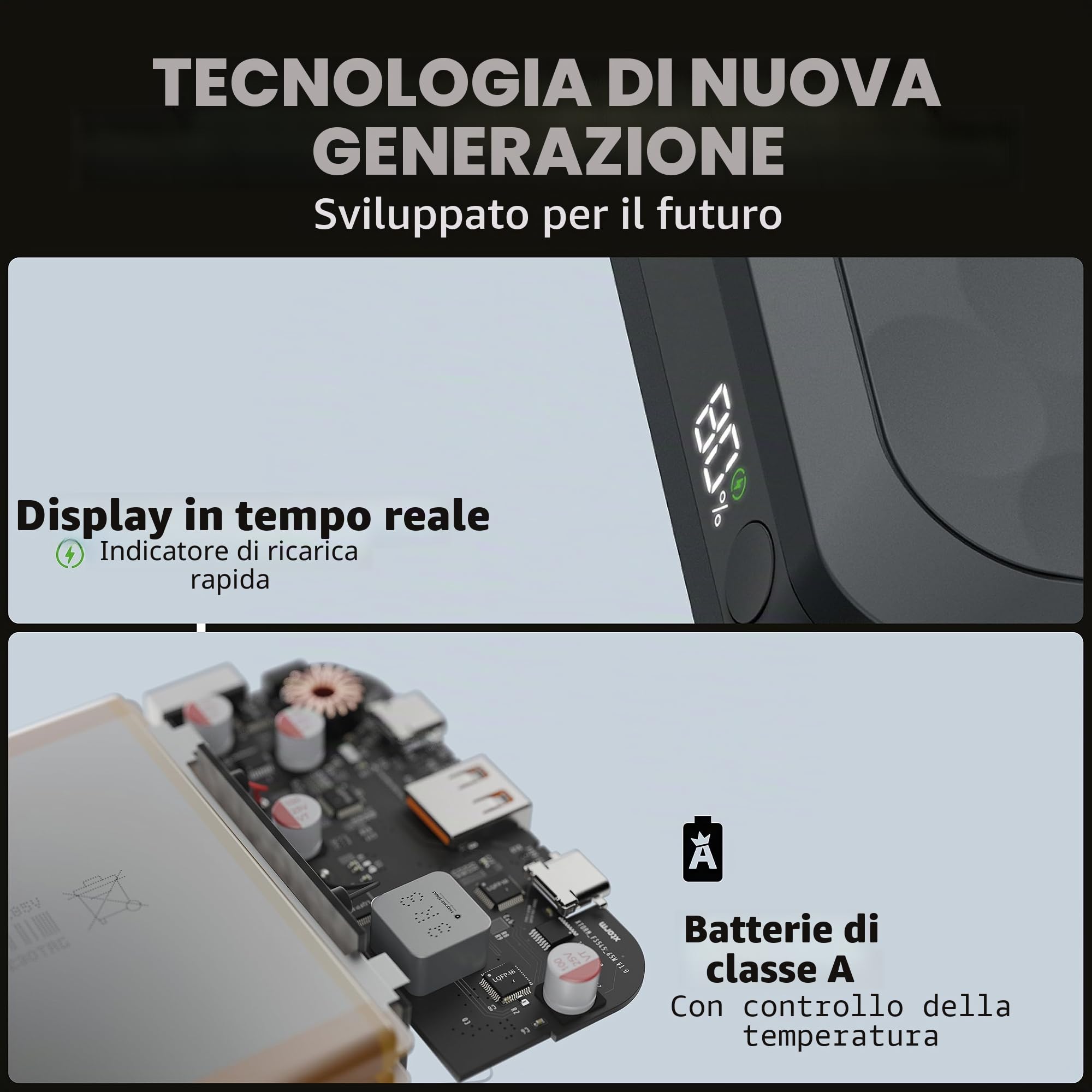 Xtorm Fuel Series 5 Laptop Power Bank 45000mAh 67W USB-C PD plastica riciclata GRS max autonomia professionale Midnight Black FS5451