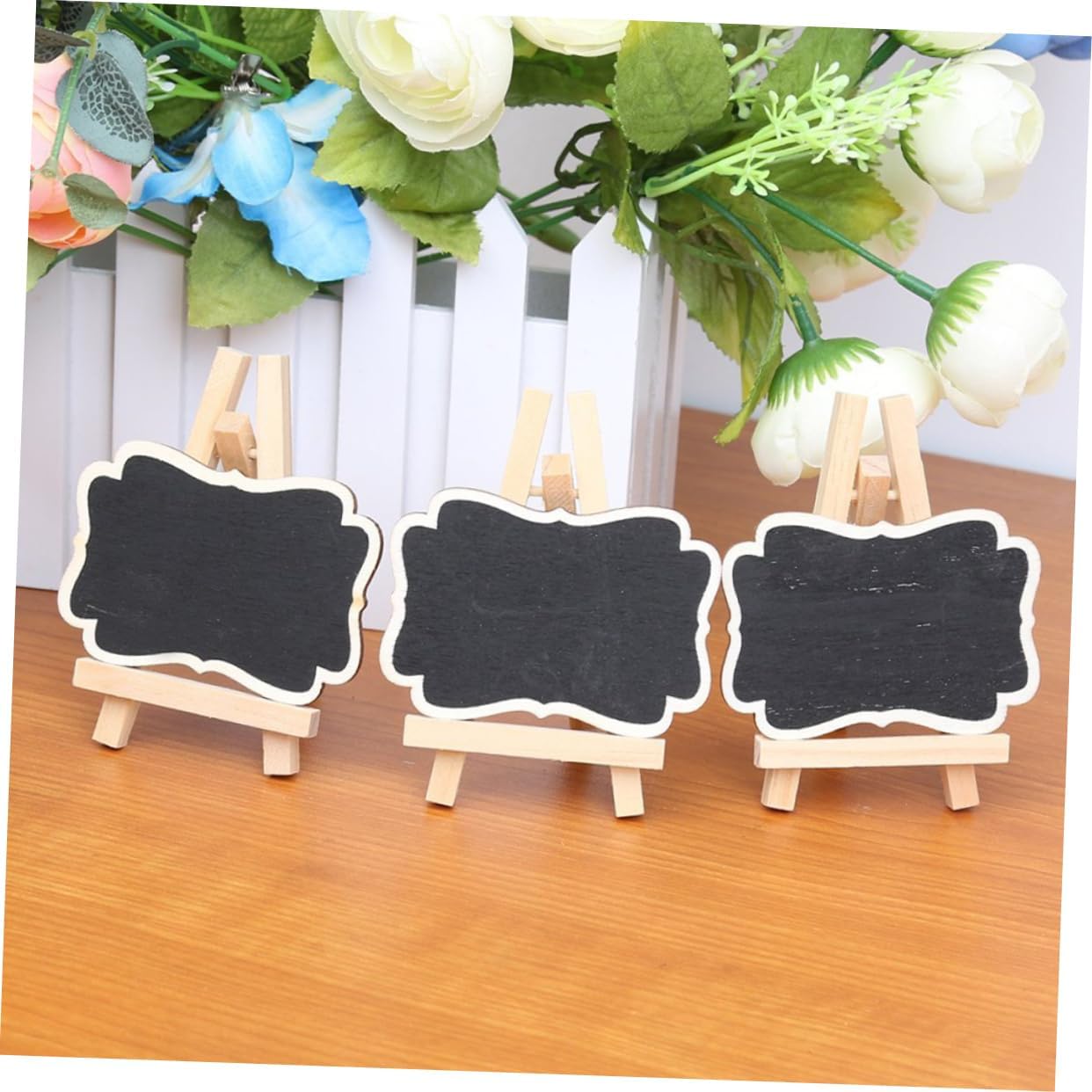 10pcs Framed Mini Chalkboards with Easel, Wooden Black Place Cards