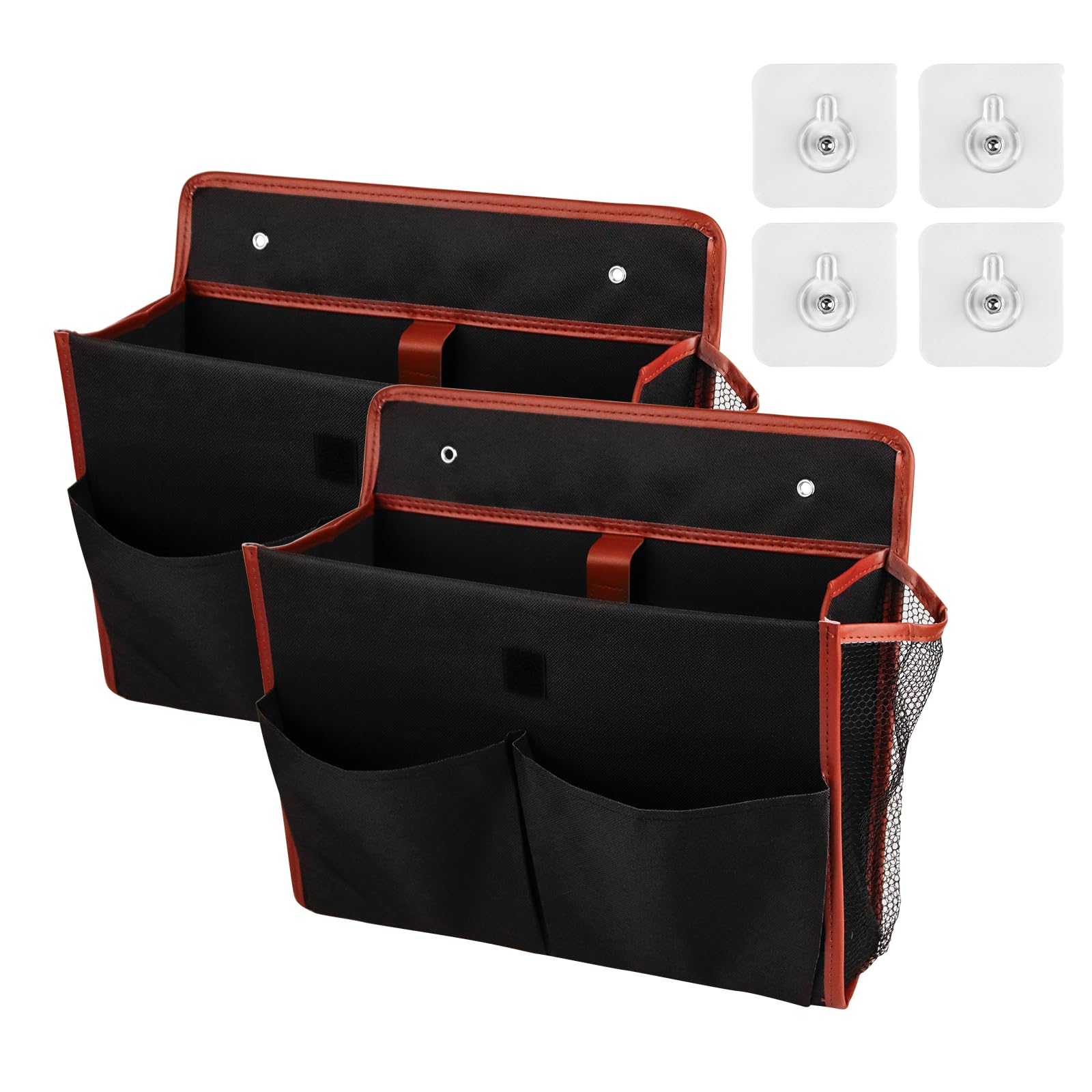 FRUHLING Wohnwagen Tür Organizer Hängeorganizer Selbstklebend, 2 Stück | Organizer Camping Wohnmobil, Hängende Aufbewahrungstasche, Schwarz, Für Wohnmobil Van Büro Camping