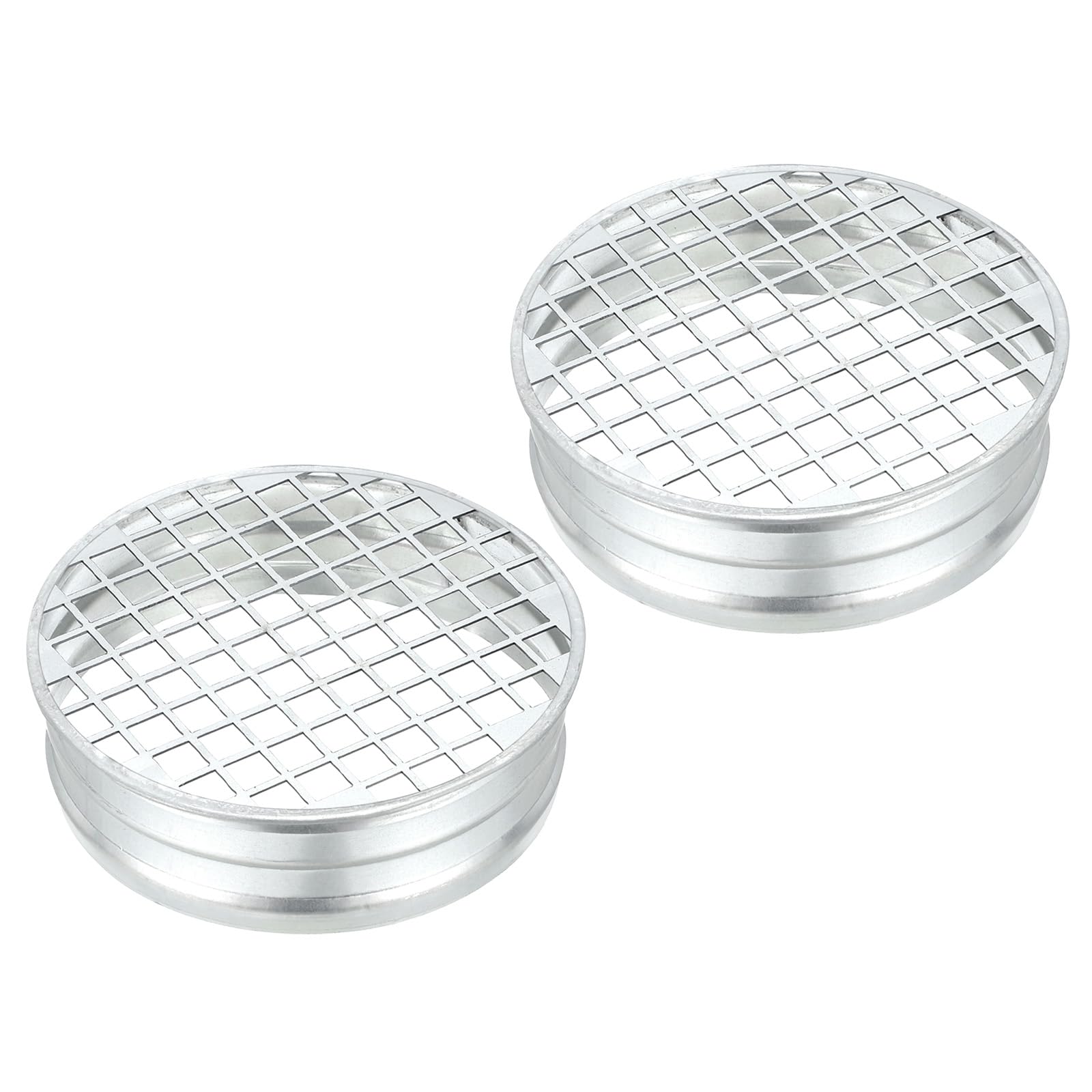 PATIKIL 5 Inch Duct End Cap with Steel Mesh, 2 Pcs Metal Tee Cap Galvanized Steel Round Dry Vent Cover Ducting Sealing Tee Plug for HVAC Systems