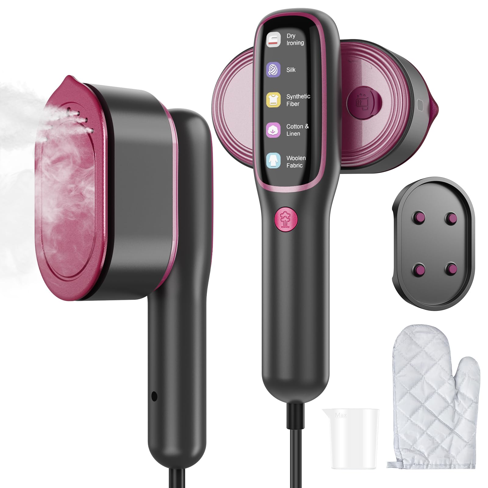 Yaskyly Plancha Vapor para Ropa 2 en 1 (Plancha + Vapor), Plancha de Viaje Vaporeta de Mano 1200W, Calentamiento Express en 15s, Tanque de 100ml, 5 Modos Profesionales para Viajes, Hogar, Oficina