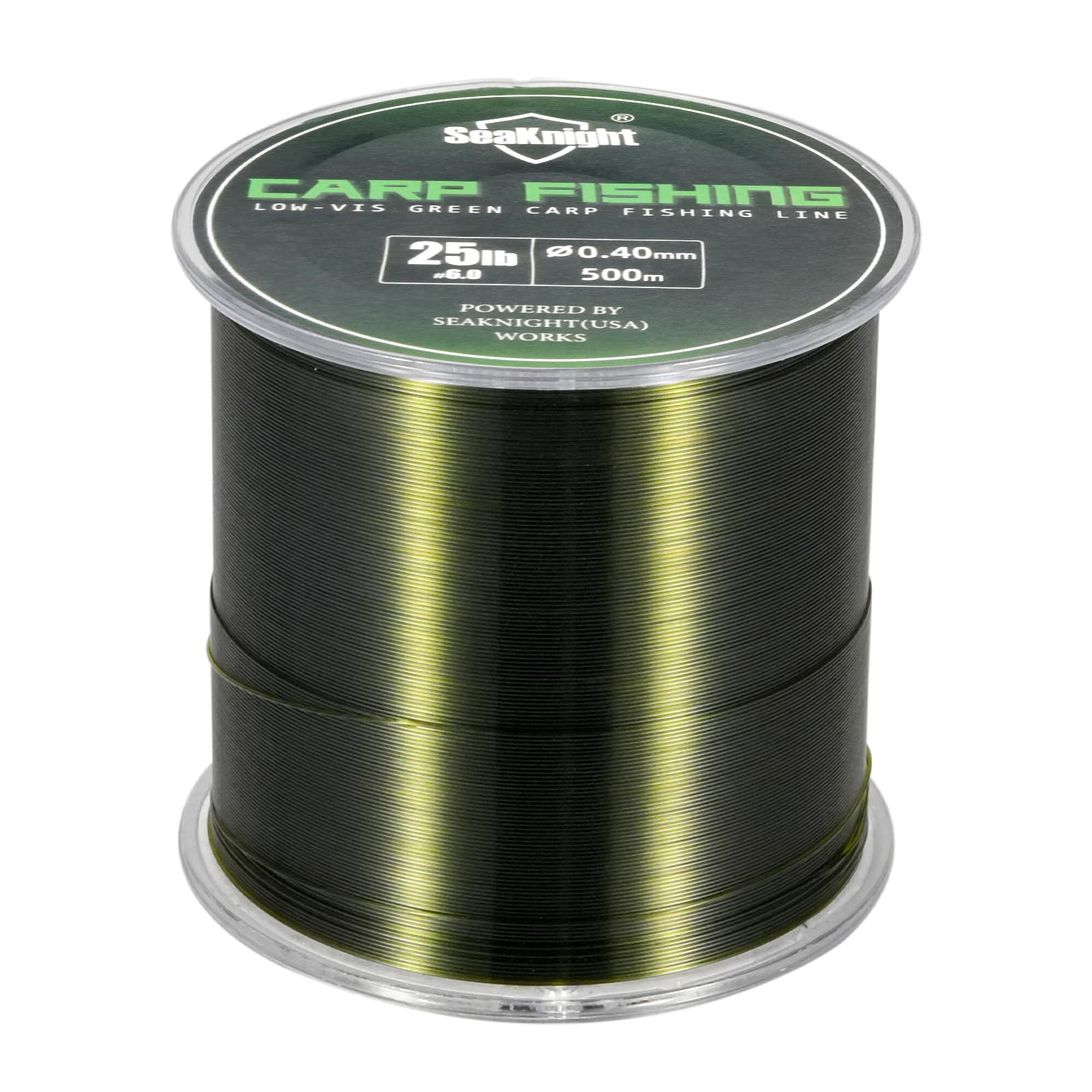 Seaknight Carp Fishing Line 500M Super Strong Nylon Monofilament Fishing Line Freshwater Saltwater Sea Fishing Wire 10-35LB (Green, 7.0#: 30LB (0.45mm) 500M)
