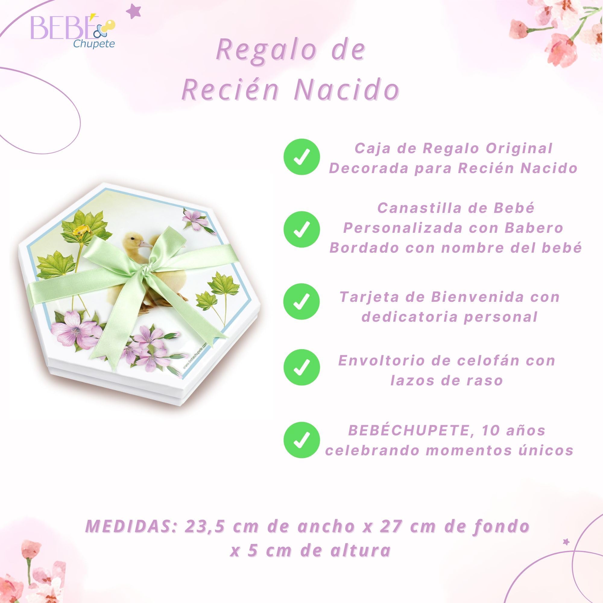 BEBÉCHUPETE Primera puesta Bebe Recien Nacido - Cosas para Bebes Recien Nacidos con Babero Bordado con Nombre - Regalos bebes recien nacidos originales - Kit bebe recien nacido - Cestas bebe (Verde)
