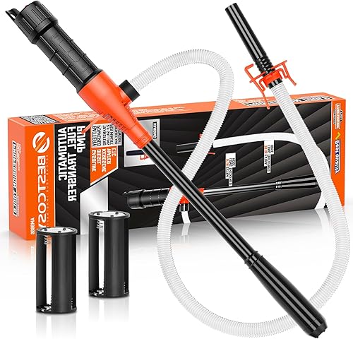 Miniatura 8 de Bomba de transferencia portátil con pilas, bomba de sifón eléctrica para gas, combustible, diésel, transferencia de agua, extractor de aceite de