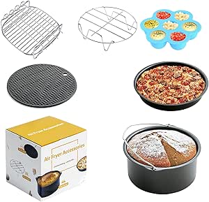 3er Set Stapelbare Airfryer Racks - Genussgitter Für Heißluftfritteusen Mit Zange