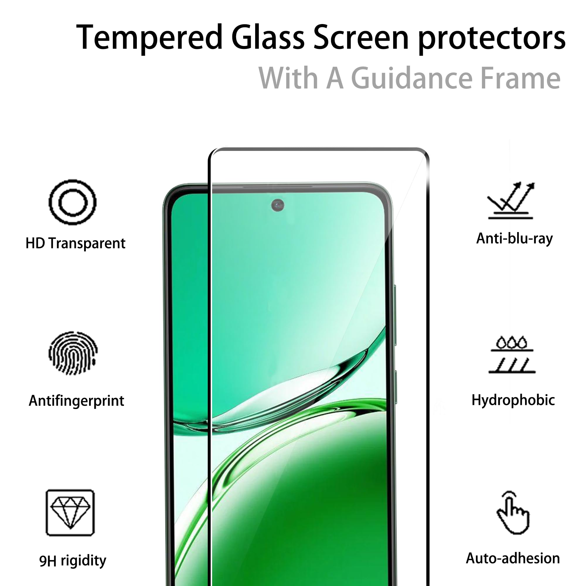 PIXFAB Screen Protector For Oppo Reno12 F 5G Tempered Glass, Anti Scratch And Anti Shatter Film, [Case Friendly] HD Clear Premium, 9H Tempered Glass - View #10