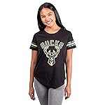 Ultra Game NBA Official Women\'s Soft Mesh T-Shirt, Milwaukee Bucks, Black, X-Large