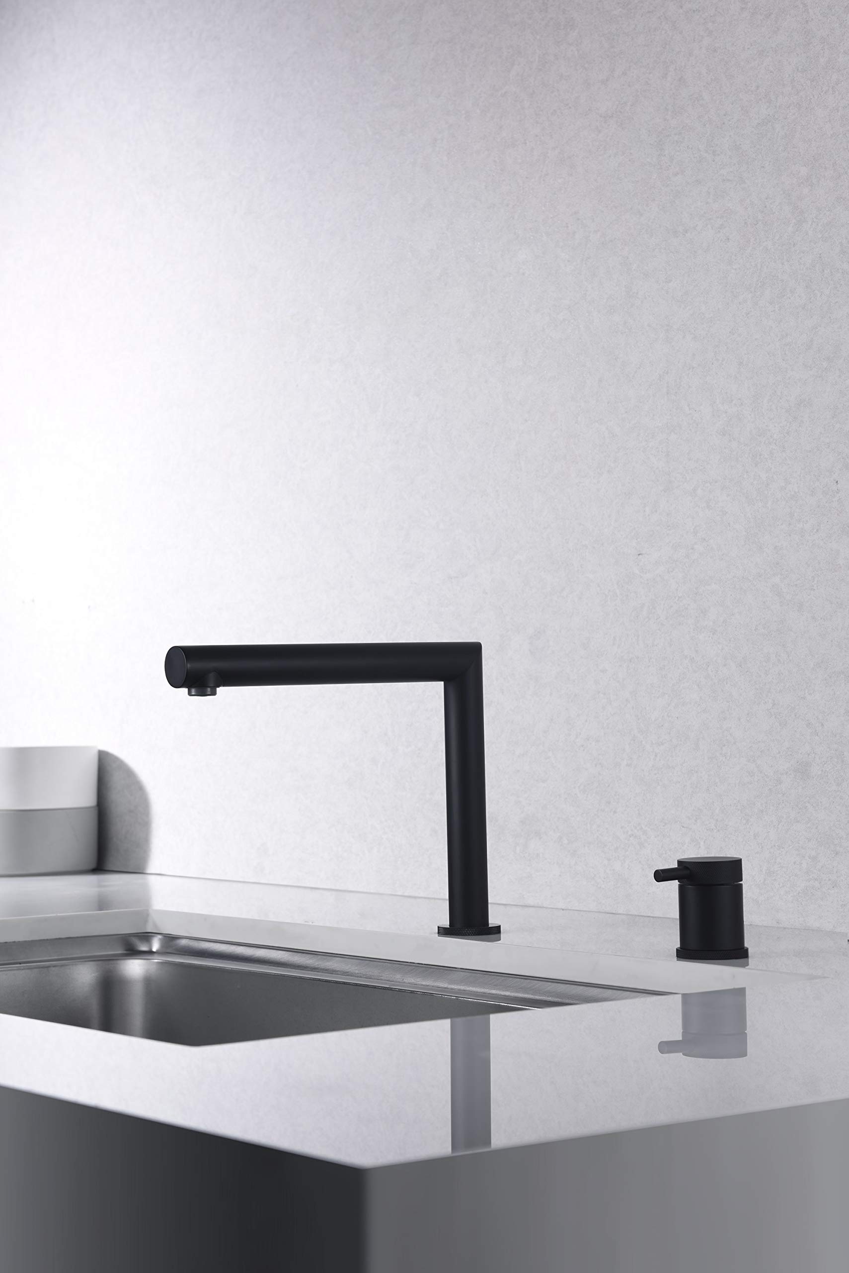 Imex - Grifo monomando de cocina plegable para Ventana Frontal - Grifo Cocina Abatible - Monomando Grifo Mezclador Cocina Fregadero Oculto de Elevación - Negro Mate GCE018/NG
