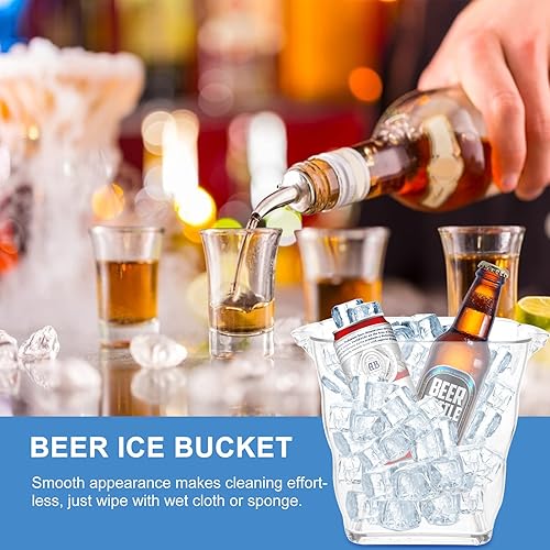 Miniatura 8 de CLISPEED Cubo de hielo de plástico, cubo de vino, tina, fiesta, botella de cerveza de vino, enfriador de bebidas, contenedor de bebidas para