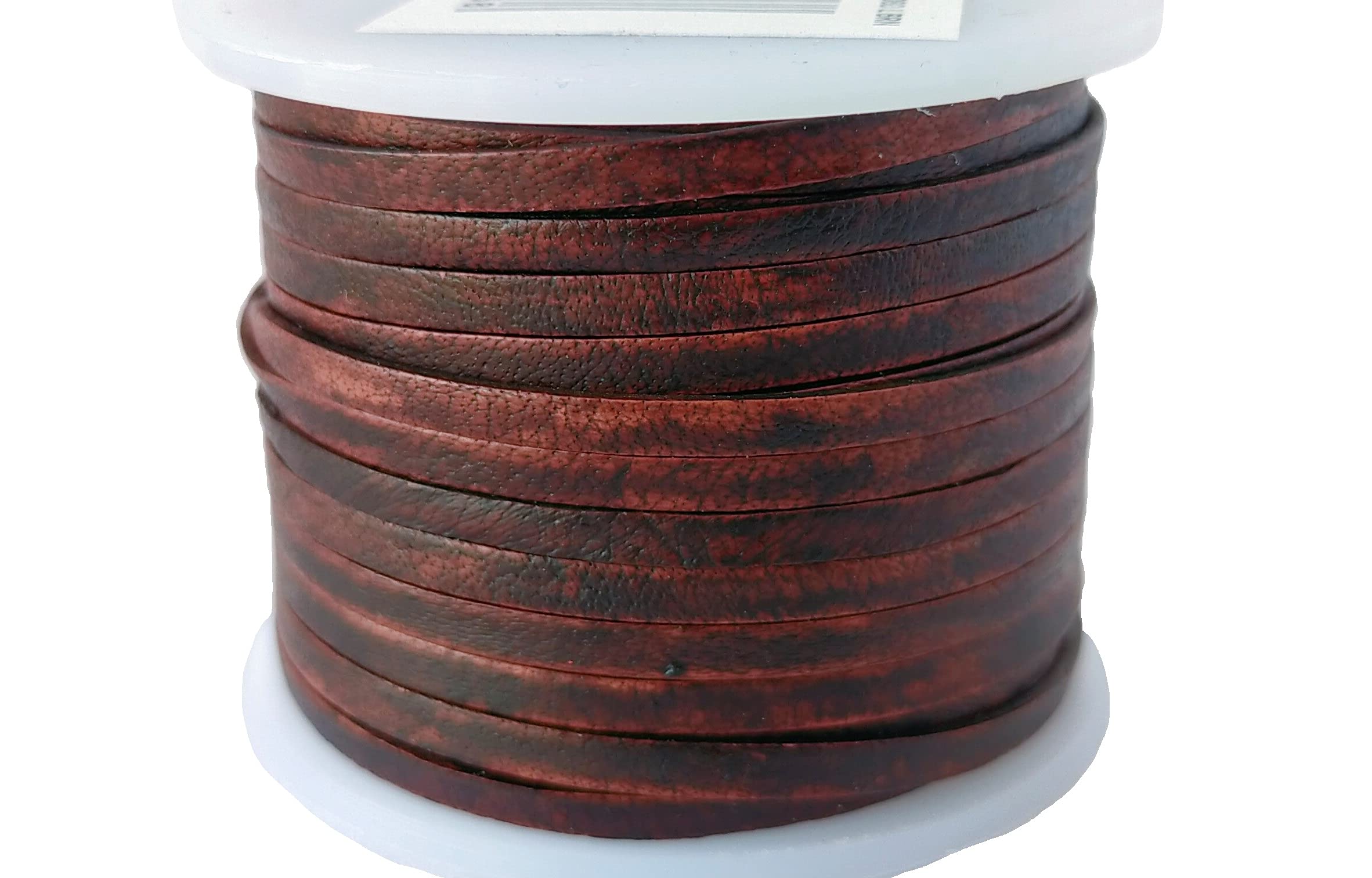 Cords Essentials 22 Yard 3mm Flat Leather Strip String Cord - Distressed Light Brown