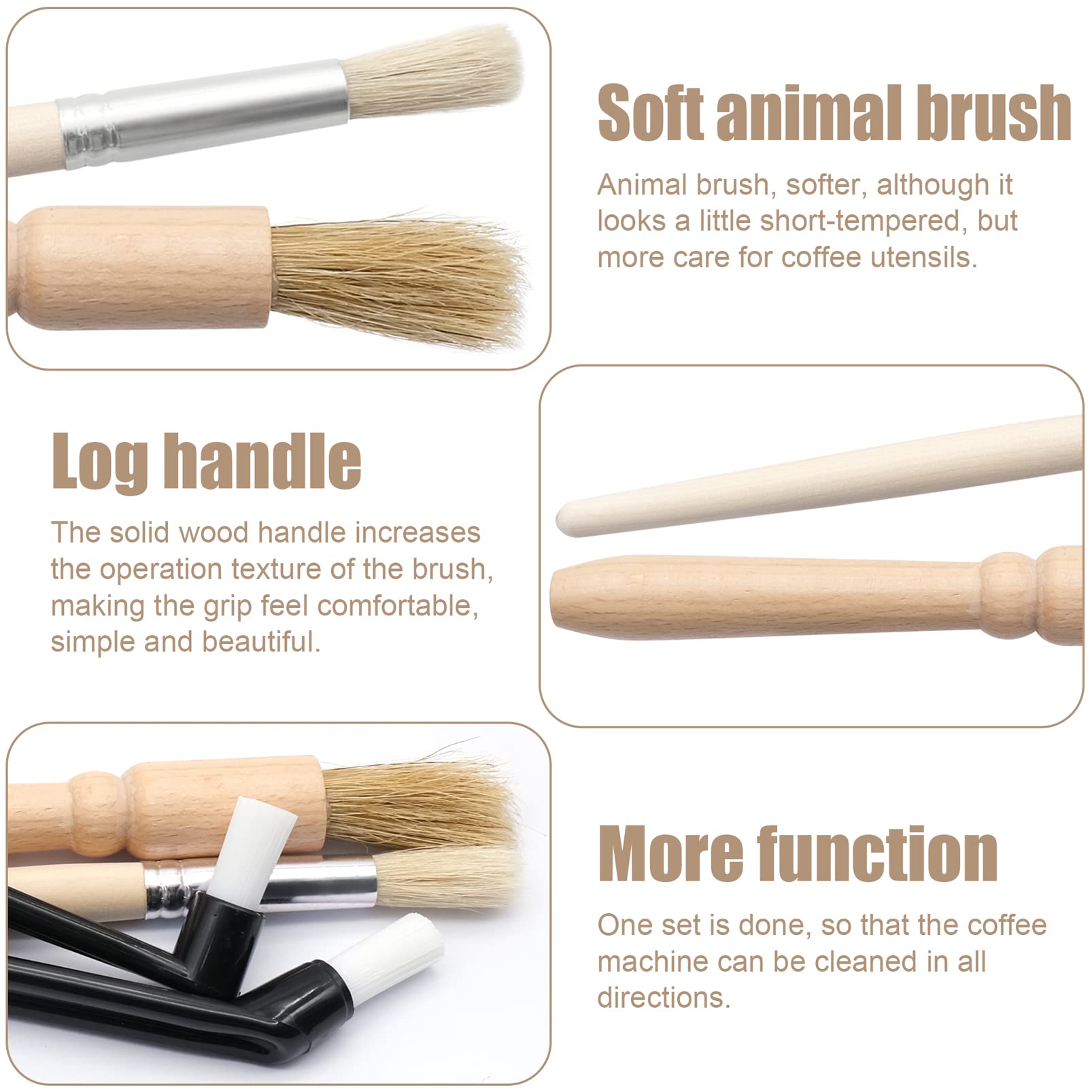 Brosse Pour Moulin à Café 4 Pcs Kit De Nettoyage Pour Machine à Café Goupillo