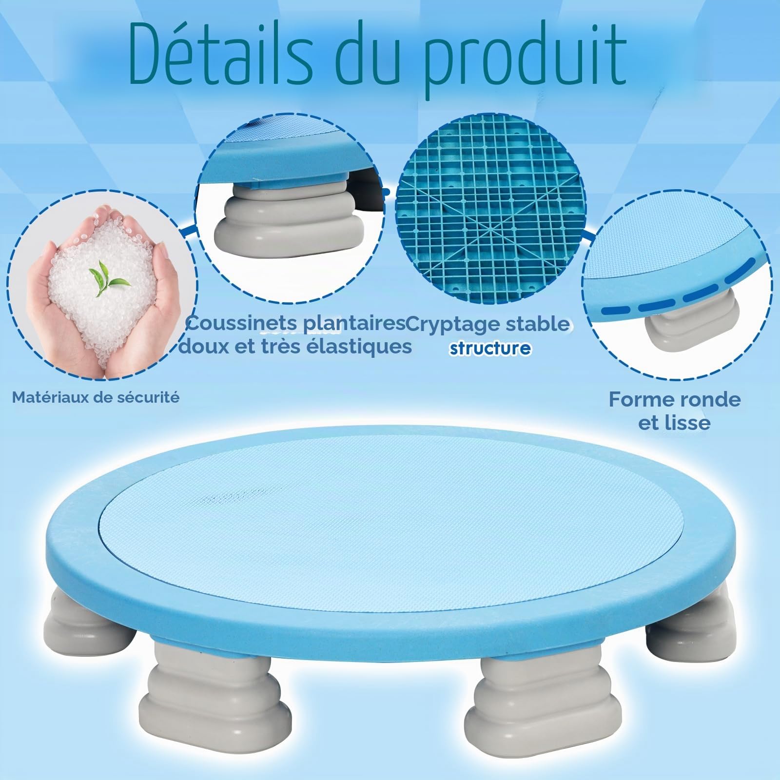 Trampoline sensoriel pour enfants, mini trampoline sans main courante, faible élasticité pour enfants autistes, appareil d'entraînement sensoriel pour garçons et filles, facile à monter