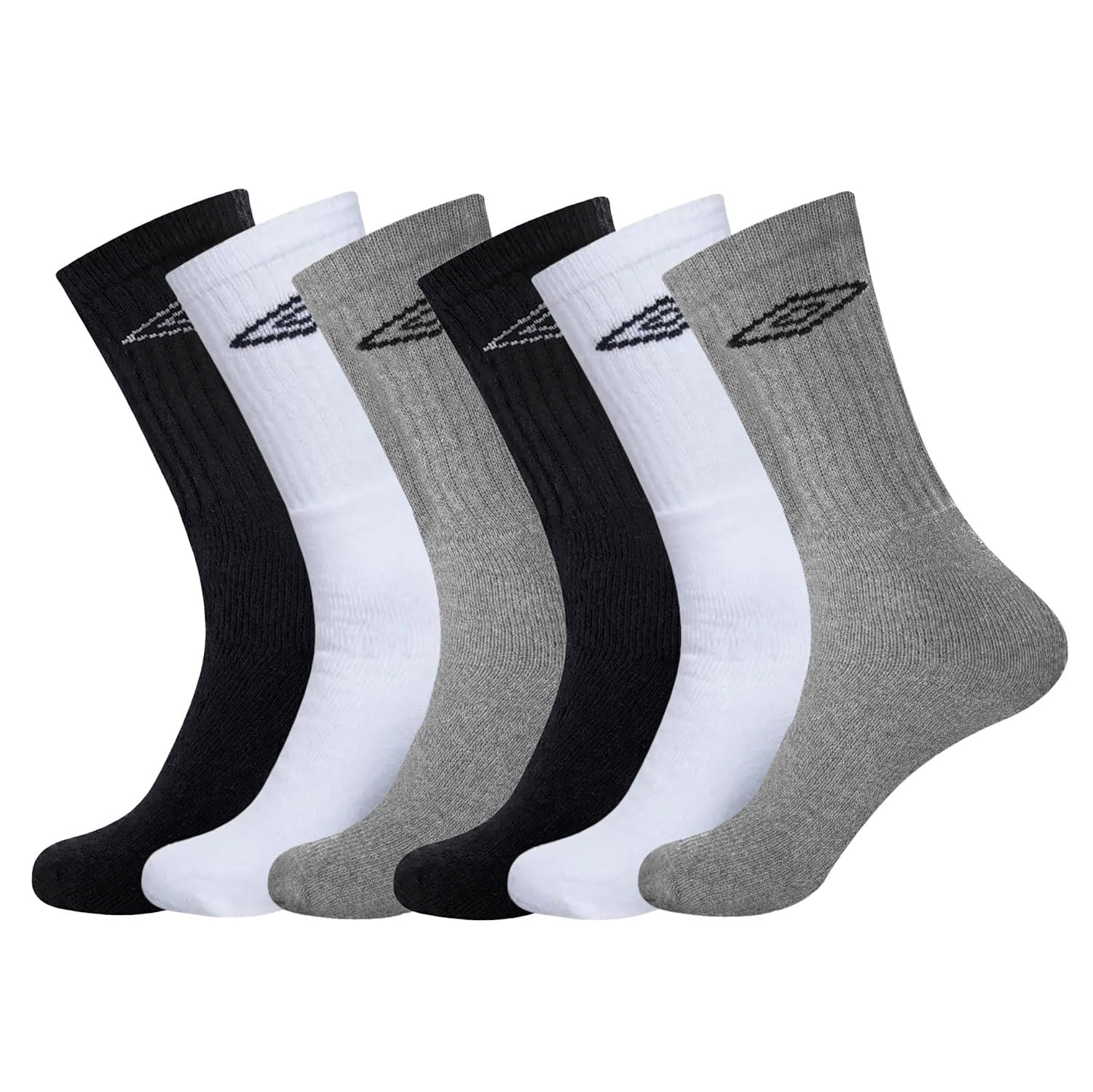 Umbro Men's Assorted - Sport Performance Socks (6 Pair Pack) ( 6-8.5)