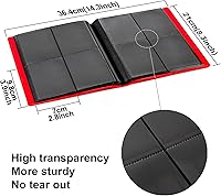 Vista 4 de GEAoffice Carpeta de Tarjetas de 4 Bolsillos – Carpeta de Álbum de Colección de Tarjetas Comerciales de 2 x 2 – Carpeta de 160 Bolsillos de Carga