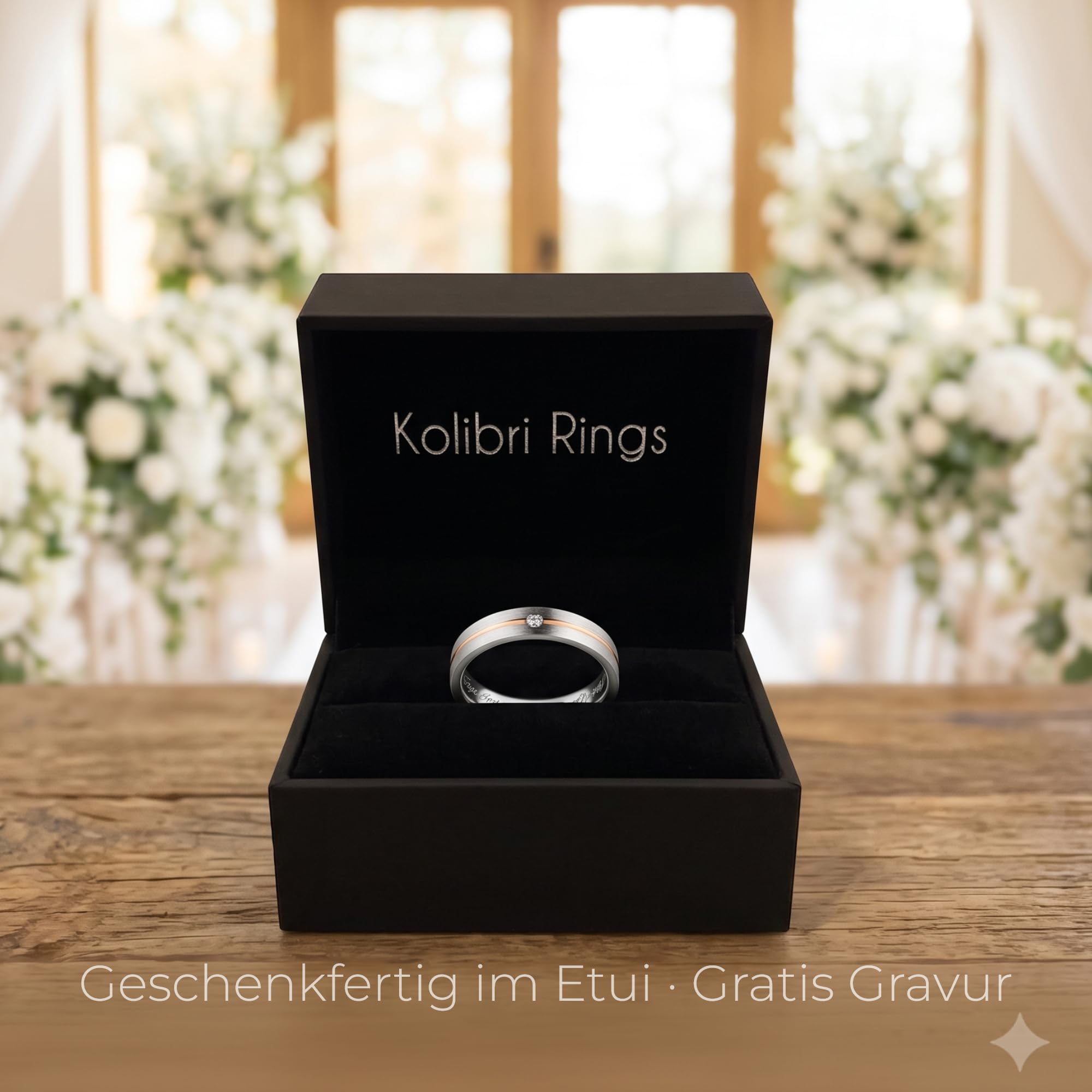 Kolibri Rings Damenring Zirkonia Stein Rot Vergoldet Sterling Silber 925 Ring Ehering Verlobungsring Partnerring Freundschaftsring - Inkl. Gratis Gravur und Etui