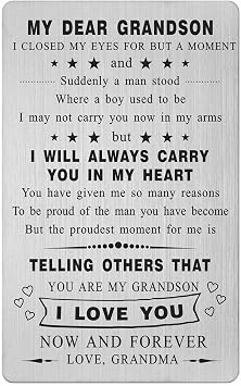 Yobent Grandson Graduation Gifts from Grandma, Happy Grandson Birthday Card, I Love You Wedding Day Card Present from Grandparents