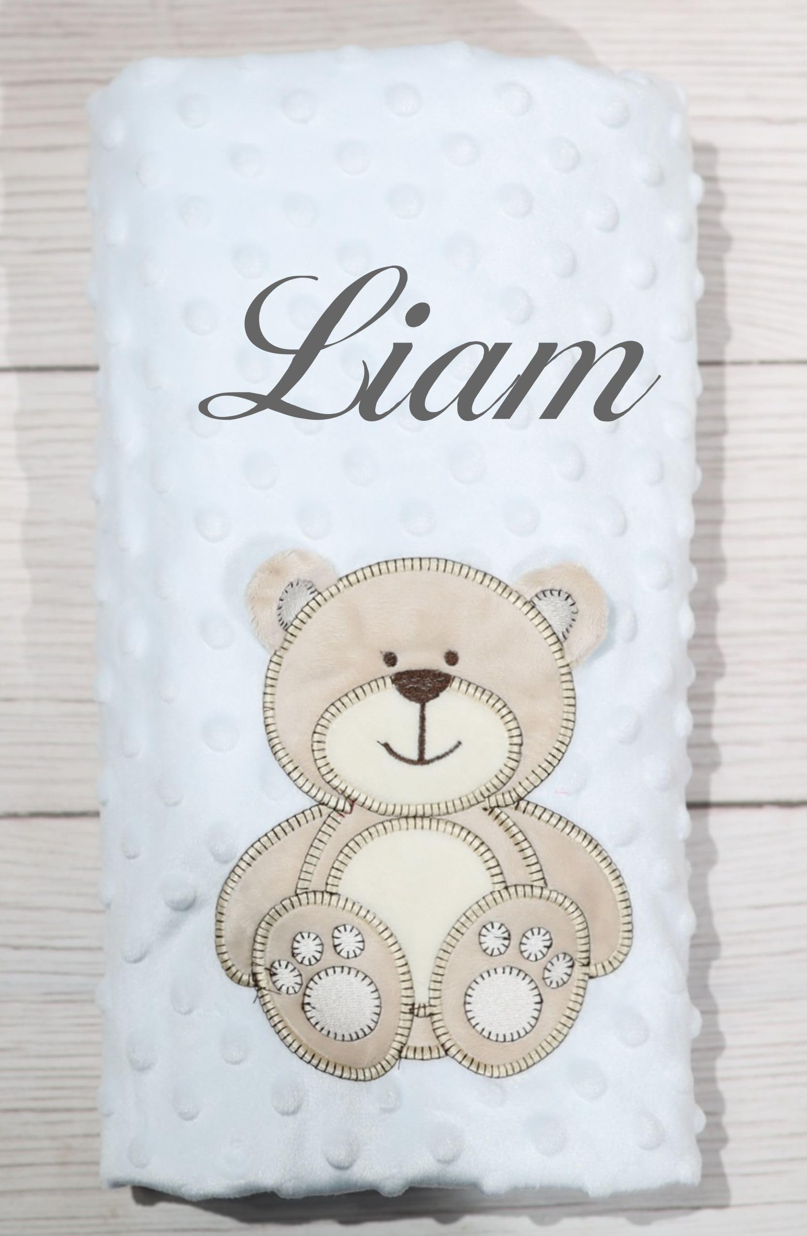 BotoBaby Personalisierte Babydecke mit Namen Zweilagige Kuschelig Weich Blaue Decke mit Sternenmuster Geschenk Geburt, Taufe oder Babyparty (Blau - Sternen + 3D Motiv + Geschenkbox, 75 x 100 cm)