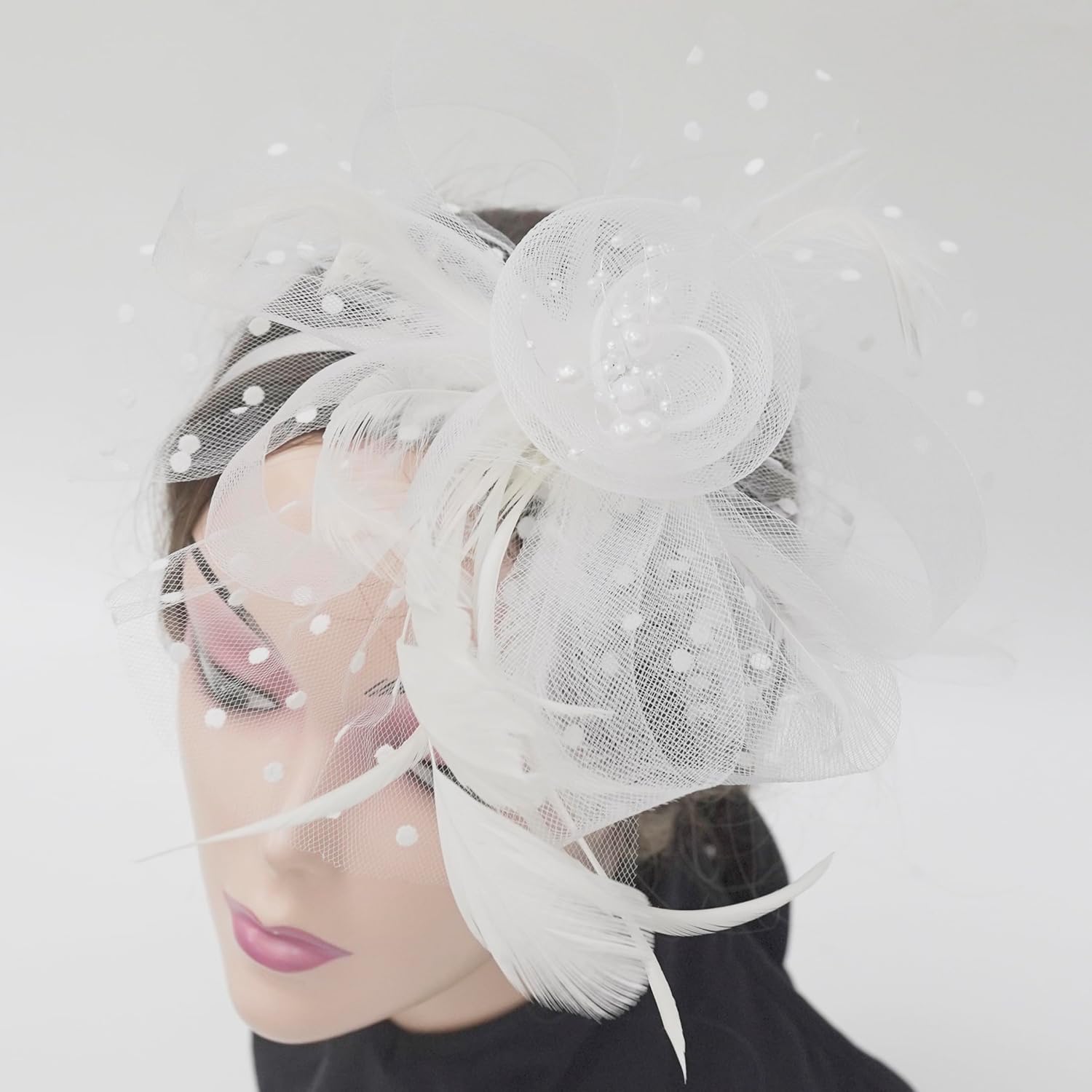 Fascinators Hat Women Tea Party Headband Flower Cocktail Mesh Feathers Hair Clip Kentucky Derby Hat Wedding - Image 7