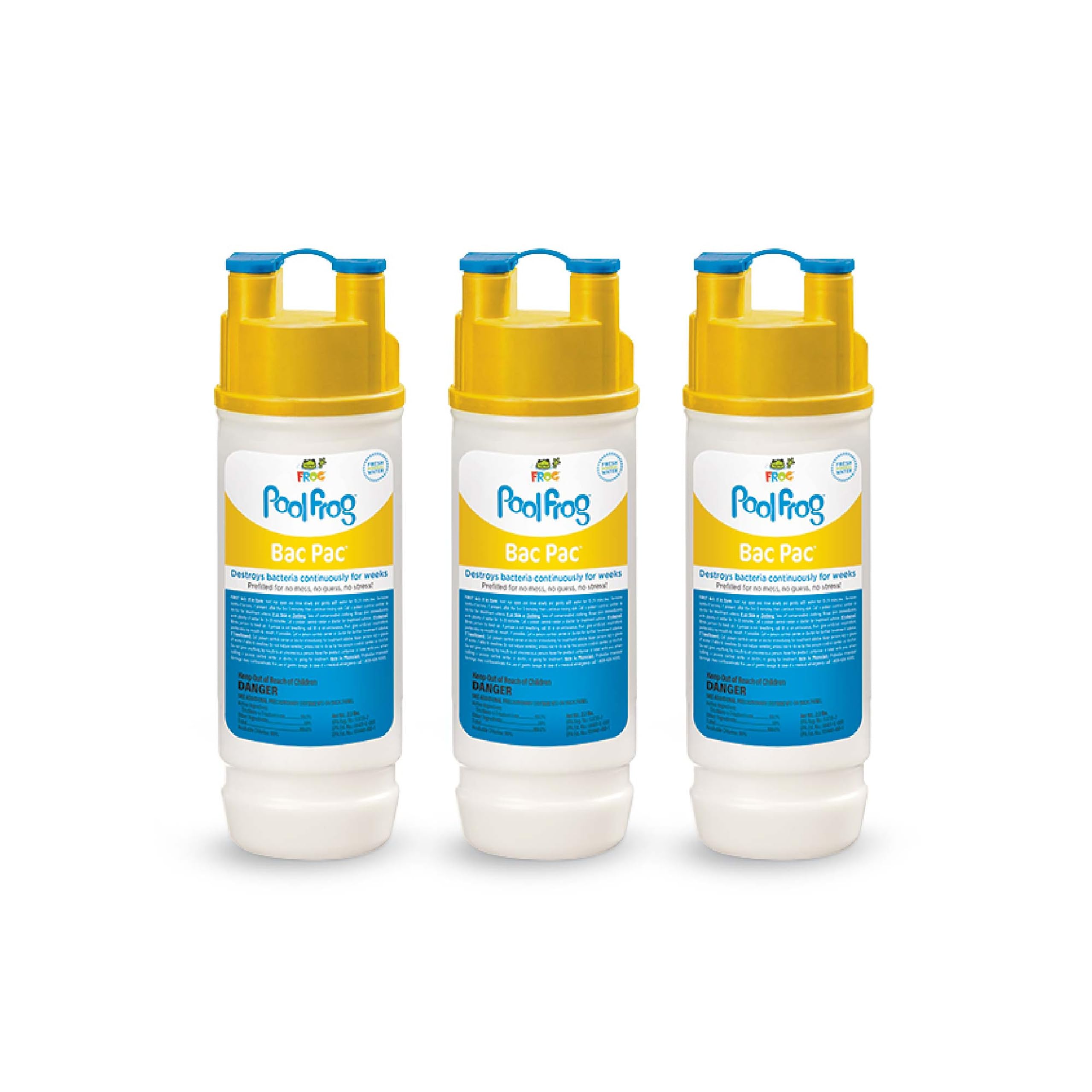FROG Pool FROG Bac Pacs Replacement Chlorine Cartridge for Pool FROG Model 5400 and 6100 Cyclers - Prefilled for Easy and Convenient Pool Disinfection & Water Care - 3 Pack