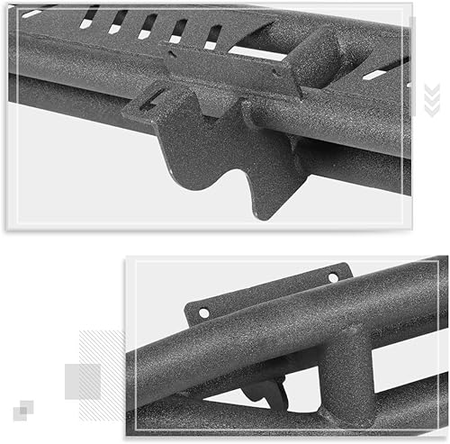 Miniatura 4 de [Par] Estribos laterales de acero negro de 6.75 pulgadas compatibles con Jeep Wrangler Unlimited 4-Dr 18-24