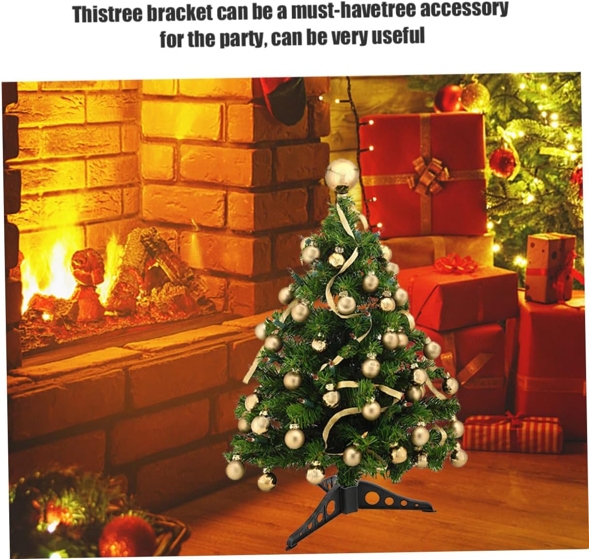 10pcs Black Christmas Tree Stand Stable Plastic Support Holder for Artificial Trees Xmas Supplies Tabletop Base Bracket Prevents Tilting and Shaking