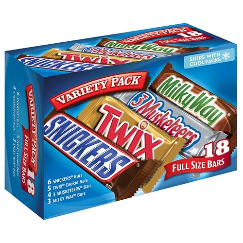 SNICKERS, TWIX, MILKY WAY & 3 MUSKETEERS Individually Wrapped Variety