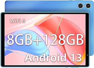 TECLAST P26T Tablet Android 13, 10.1 Inch Tablets, 8GB RAM 128GB ROM(TF 1TB), Quad Core 1.8GHz, 1280×800 HD IPS, 2.4/5.0GHz WiFi 6+Type C+Bluetooth 5.0+Dual Camere+Face ID