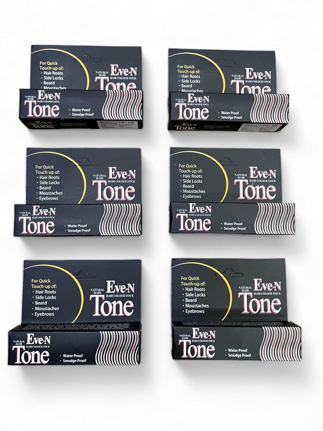 6 Packs of Combo EVE-N True Natural Tone Temporary Hair Touch Up Dye Stick, 7g x 6pcs= 42 GM (Black Colour)-picture-34