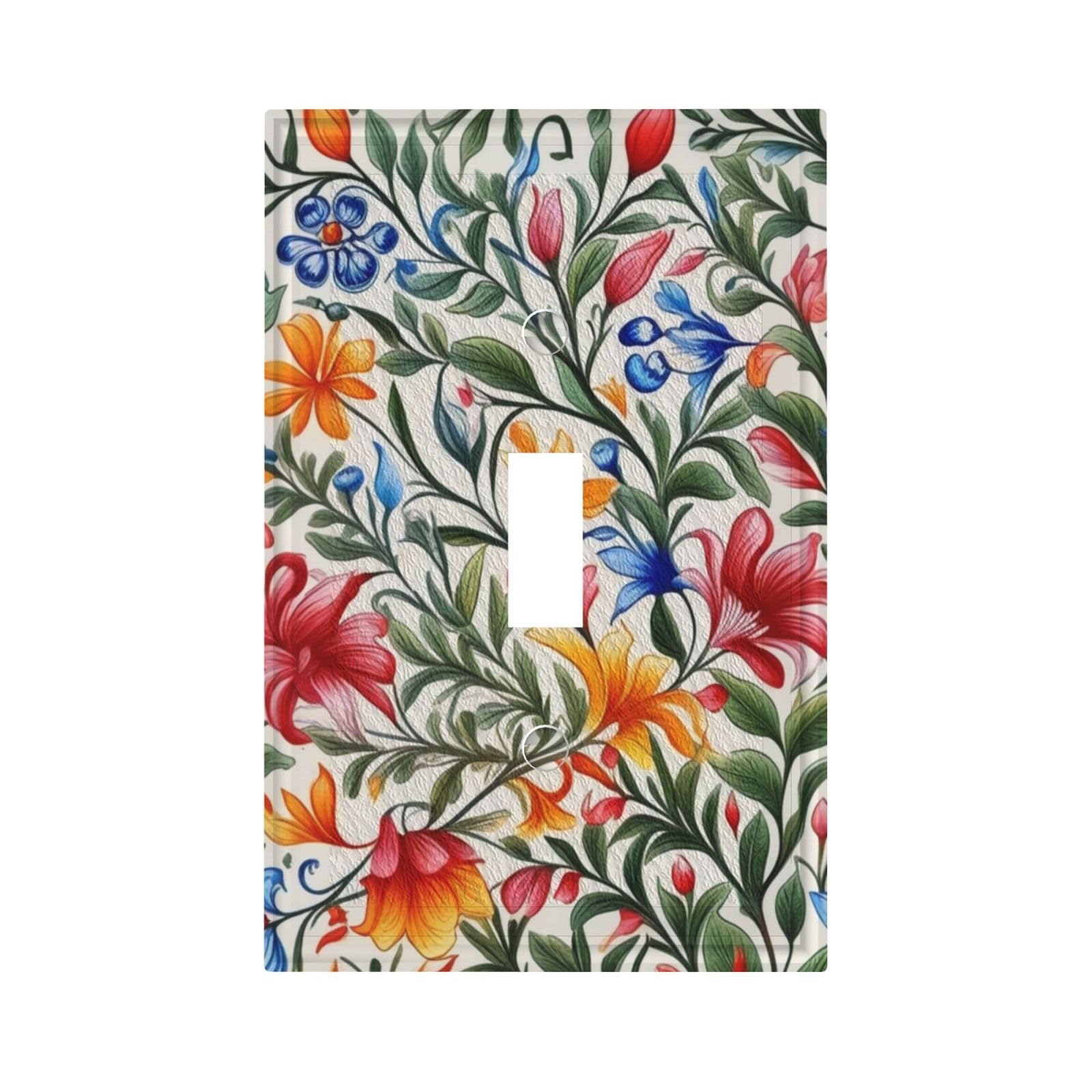 Cubiertas decorativas para interruptores de luz, diseño de flores abstractas rojas morris, placa de pared de un solo toque, cubierta de interruptor eléctrico