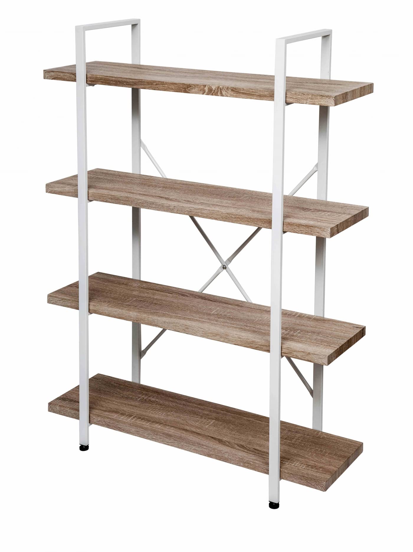 VDD Armoire Murale Tough métal Bois Design Industriel bibliothèque Ouverte 140 cm Haut Blanc