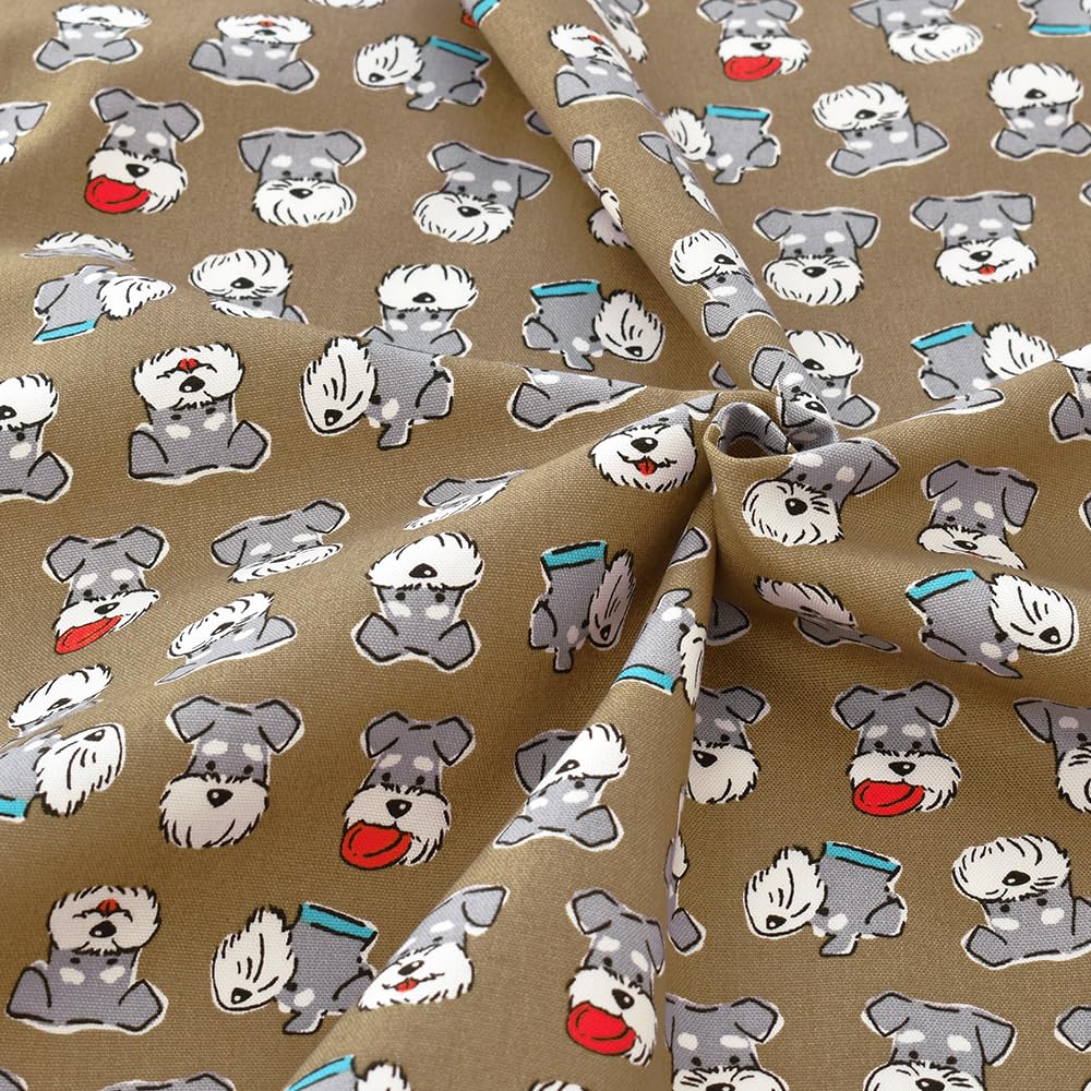 ストック生地　シュナウザー雑貨　犬グッズ　シュナウザー Amazon | オックス 生地 シュナウザー フェイス 50cm単位販売 布 綿 犬