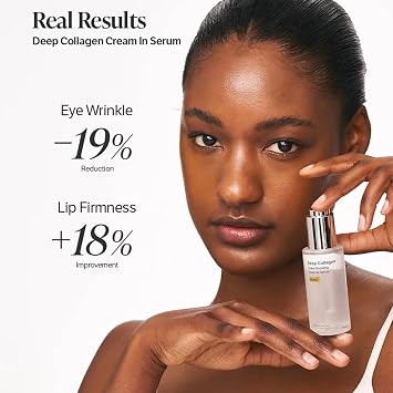 Deep Collagen Power Boosting Cream In Serum | Volufiline + Collagen + Niacinamide | Firmer, Plumper Skin for Wrinkles & Elasticity | Lightweight, Sensitive Skin Safe | Korean Skincare