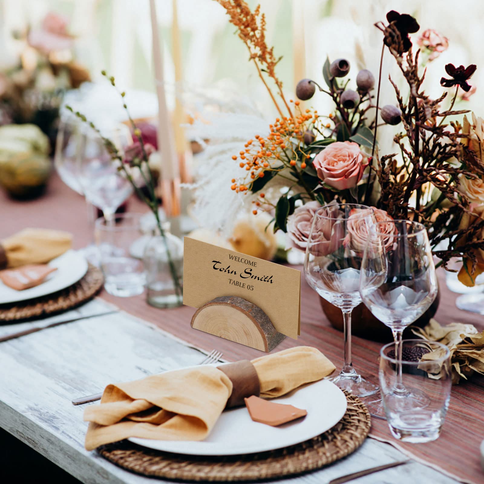 Support Numéro Table Blanc Porte-numéro Table 24 Porte-cartes En Bois Naturel 24 Cartes Kraft - Pour Mariage, Anniversaire, Décoration De Table Urne Mariage Porte Numéros Table Bois