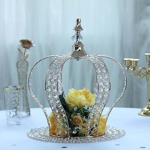 Miniatura 7 de Efavormart - Decoración para tartas de cristal dorado metálico de 16 pulgadas con 204 cuentas acrílicas para bodas, fiestas de cumpleaños, eventos