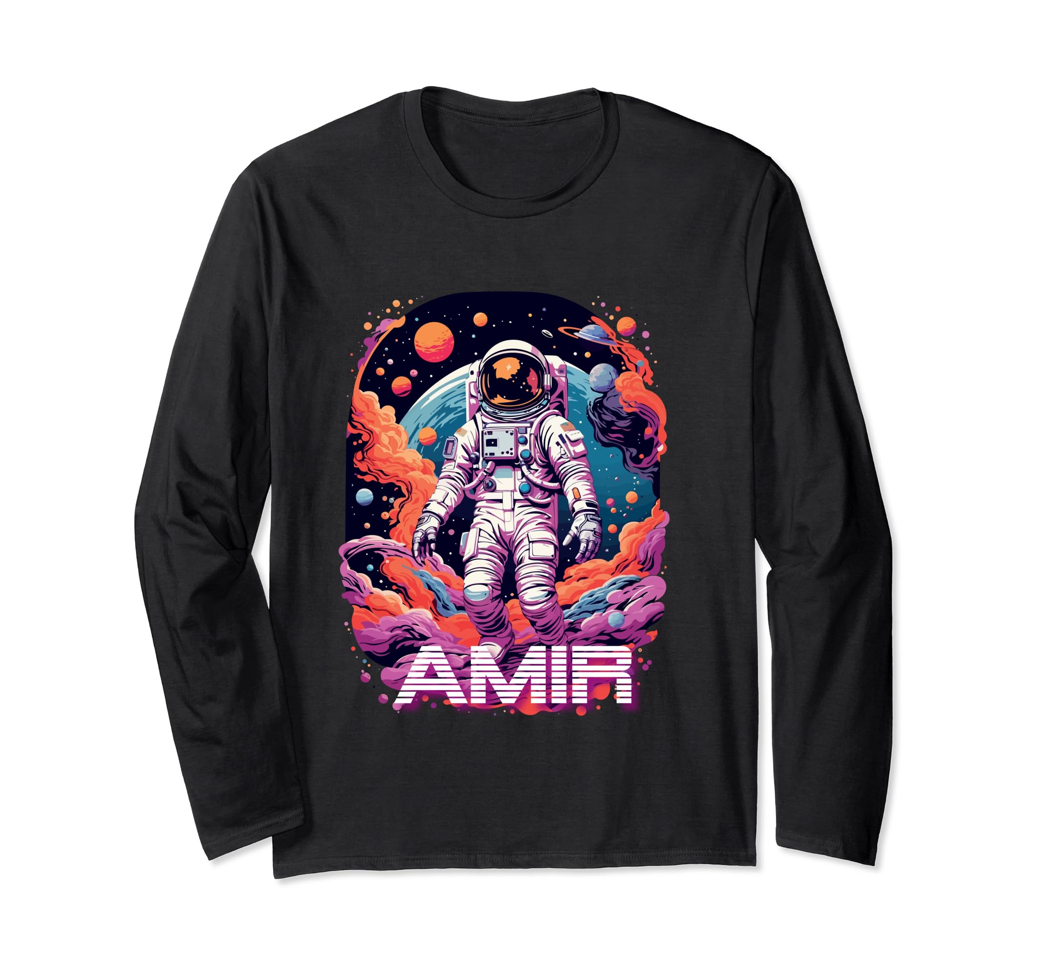 SAVE AMIR - Cute Boy Name with cool Astronaut Long Sleeve T-Shirt