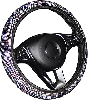 CGEAMDY Diamond Car Steering Wheel Cover - Crystal, Non-Slip Breathable Protector Without Inner Ring - Car Accessories Decor