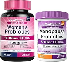 NewRhythm Women's Premium Bundle: Vaginal Health with P-5-P & Vitamin C + Menopause Relief with Botanicals, 18 Strains, 90 Capsules