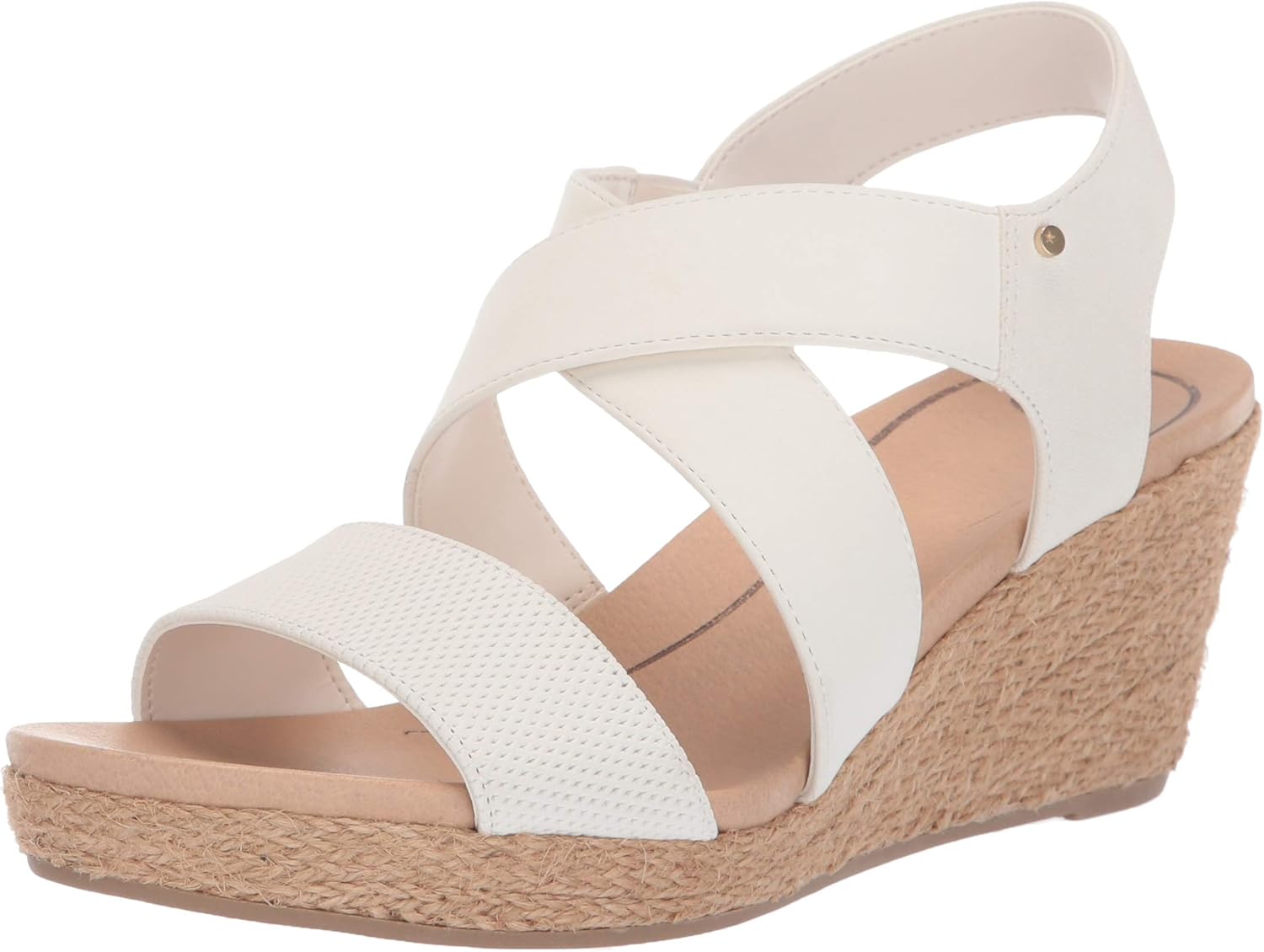 Dr. Scholl's Shoes Women's Emerge Espadrille Wedge Sandal, tofu Tumbled, 8.5 M US