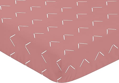 Miniatura 3 de Sweet Jojo Designs Sábana bajera ajustable para cuna, color rosa malva, para bebé, recién nacido, habitación de bebé, colchón estándar, rosa oscuro,