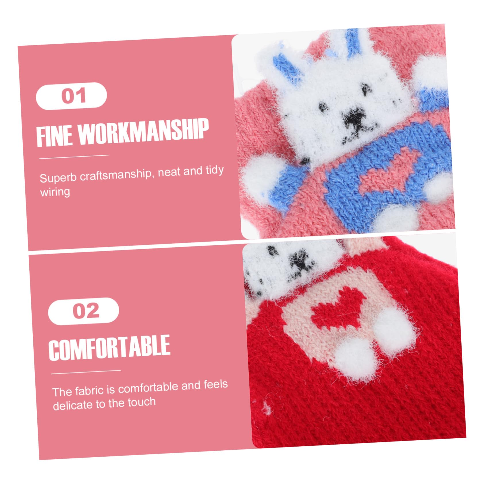Halbfinger-handschuhe Winter- -handschuhe Vlies Gestrickter Fäustling Für Weiche -fäustlinge Aus Baumwolle Deckel 2% Elastischer Elastischer Faden
