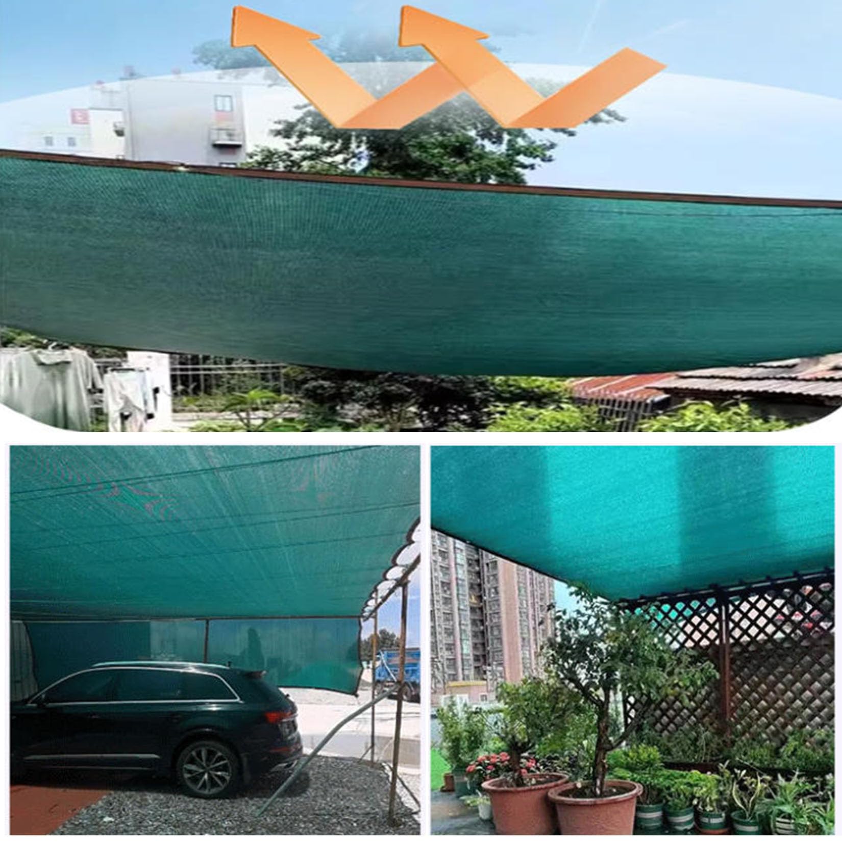 Red de sombra verde de 3 x 4 m, 90 % de protección UV, impermeable y transpirable para invernaderos, jardines, pérgolas y garajes al aire libre