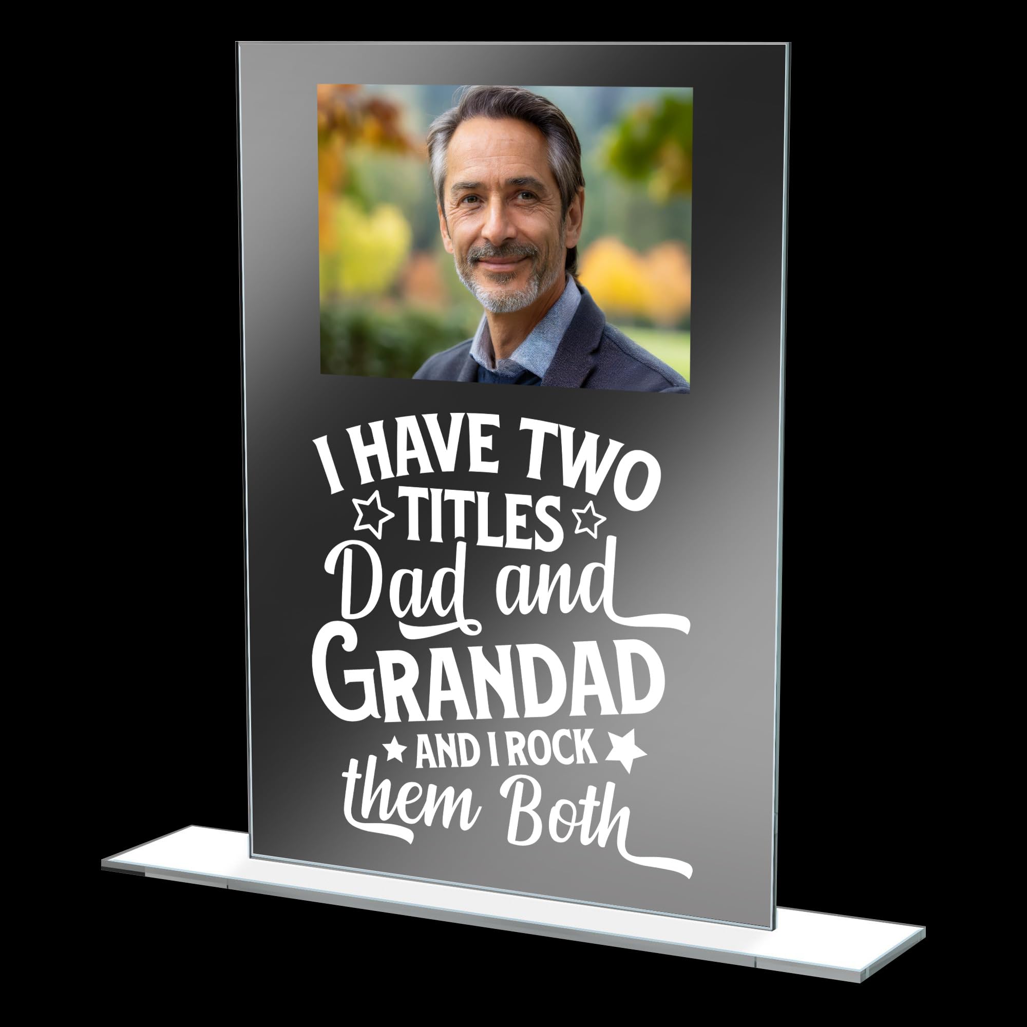 Personalised Gifts For Dad Acrylic Photo Plaque Presents Fathers Day Daddy Gifts From Daughter Son (Love Grandad)