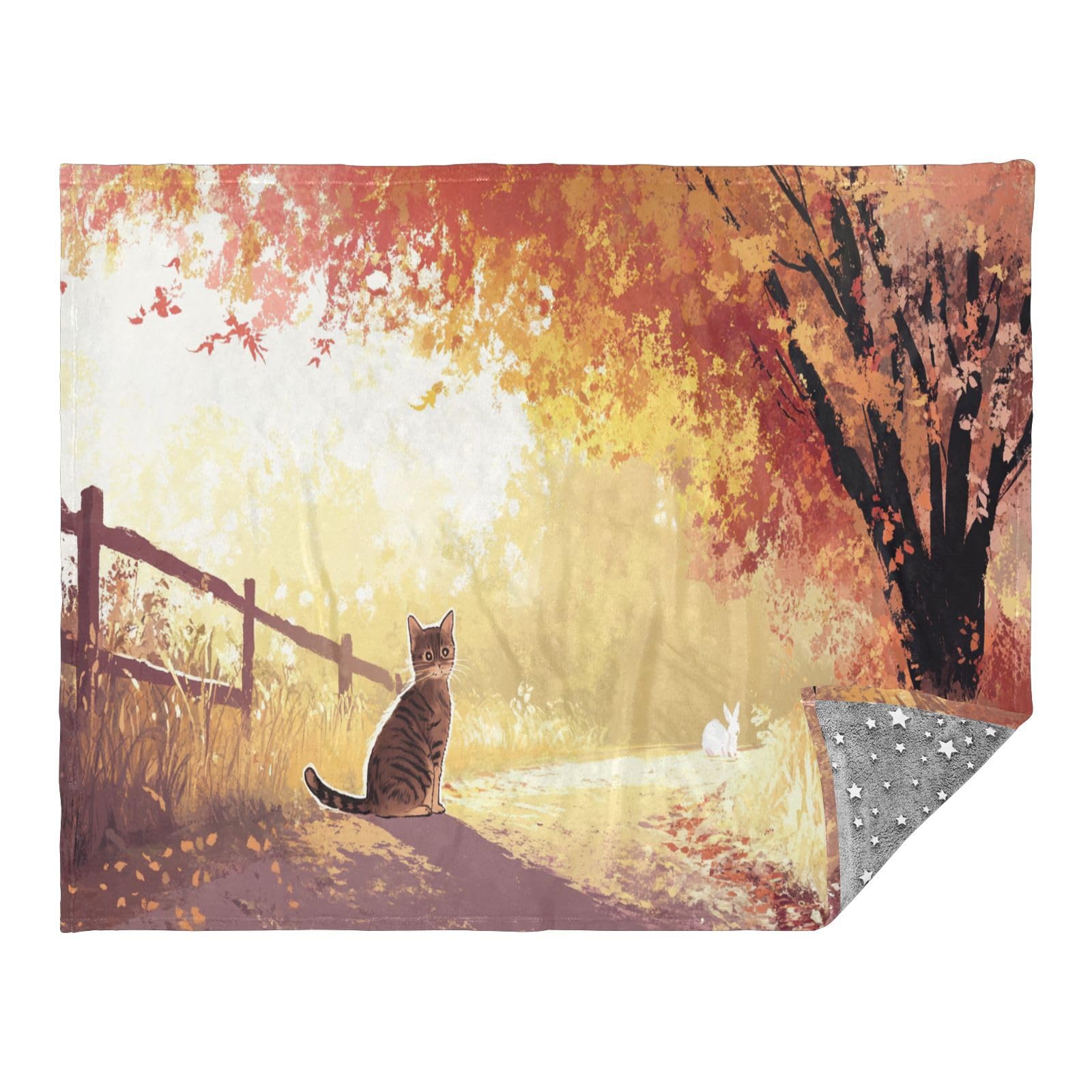 Couverture pour canapé motif arbre d'automne remède contre les soirées fraîches
