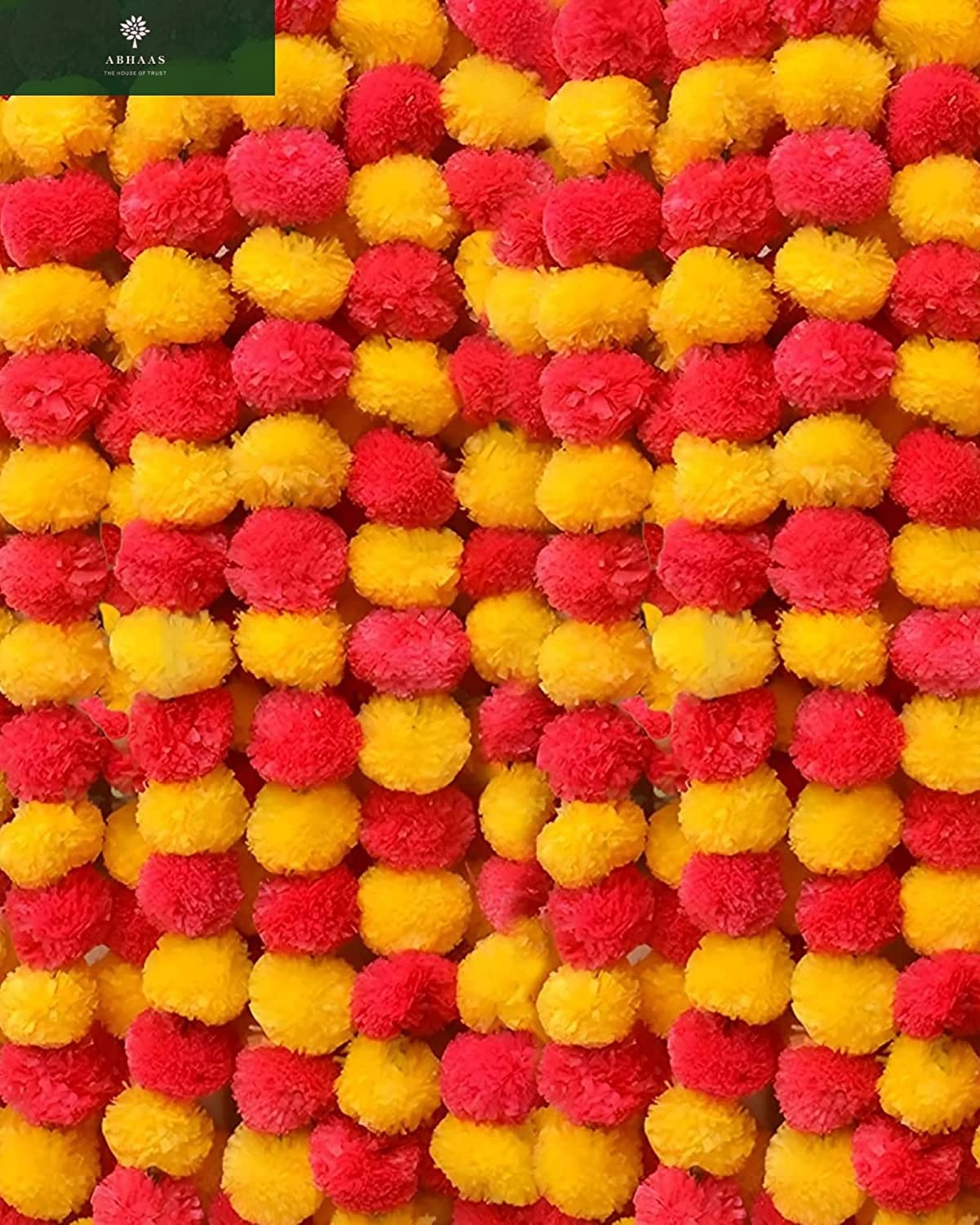 Pink Marigold Garland - 10 Strings for Weddings & Festivals -9