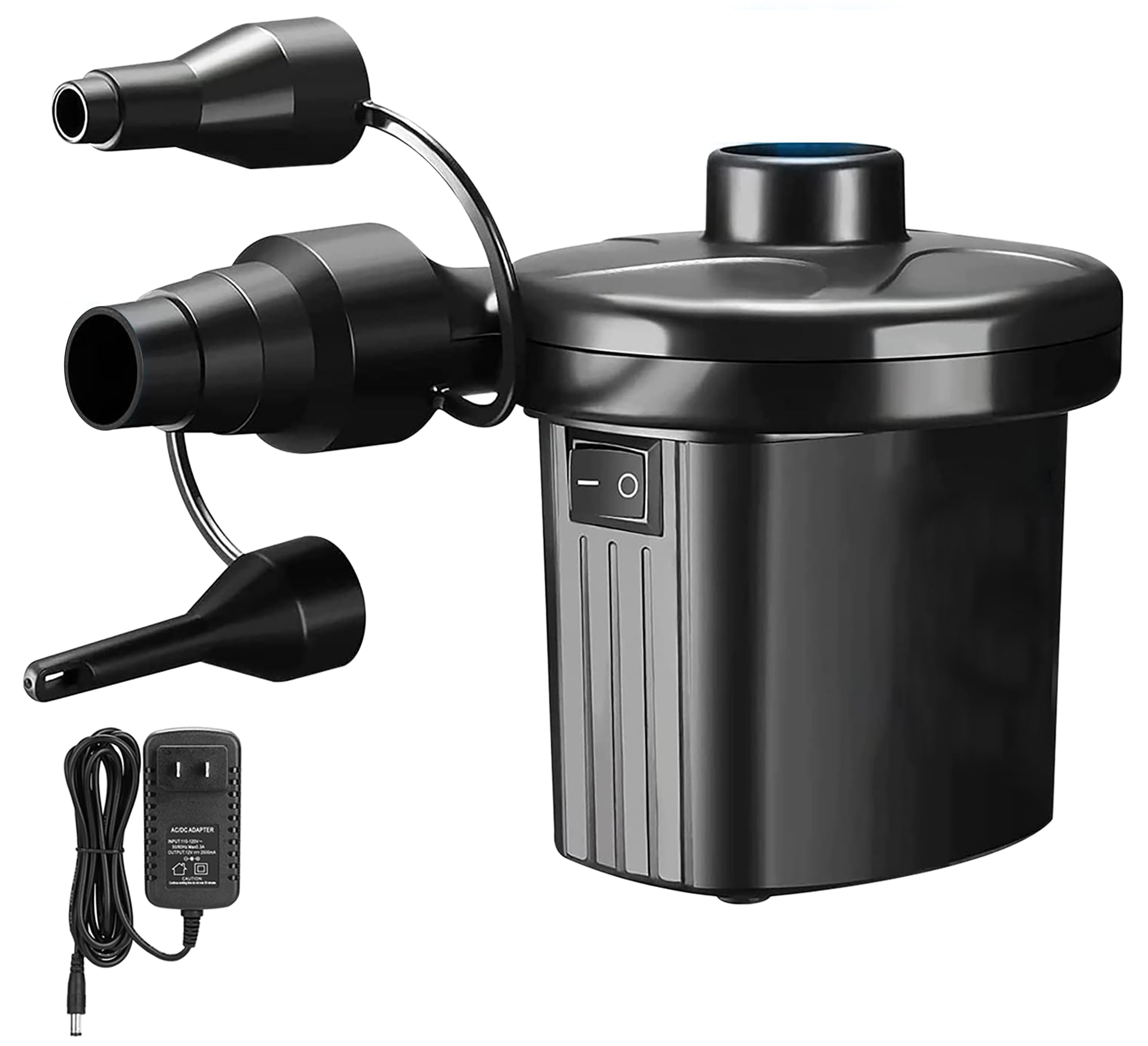 Eoptify Electric Pump for Inflatables – Balloon Pump Electric, Air Pump for Inflatable Mattress, 3 Nozzles Inflatable Air Mattress Pump, Inflator Deflator Pumps – Portable inflatable Air Pump